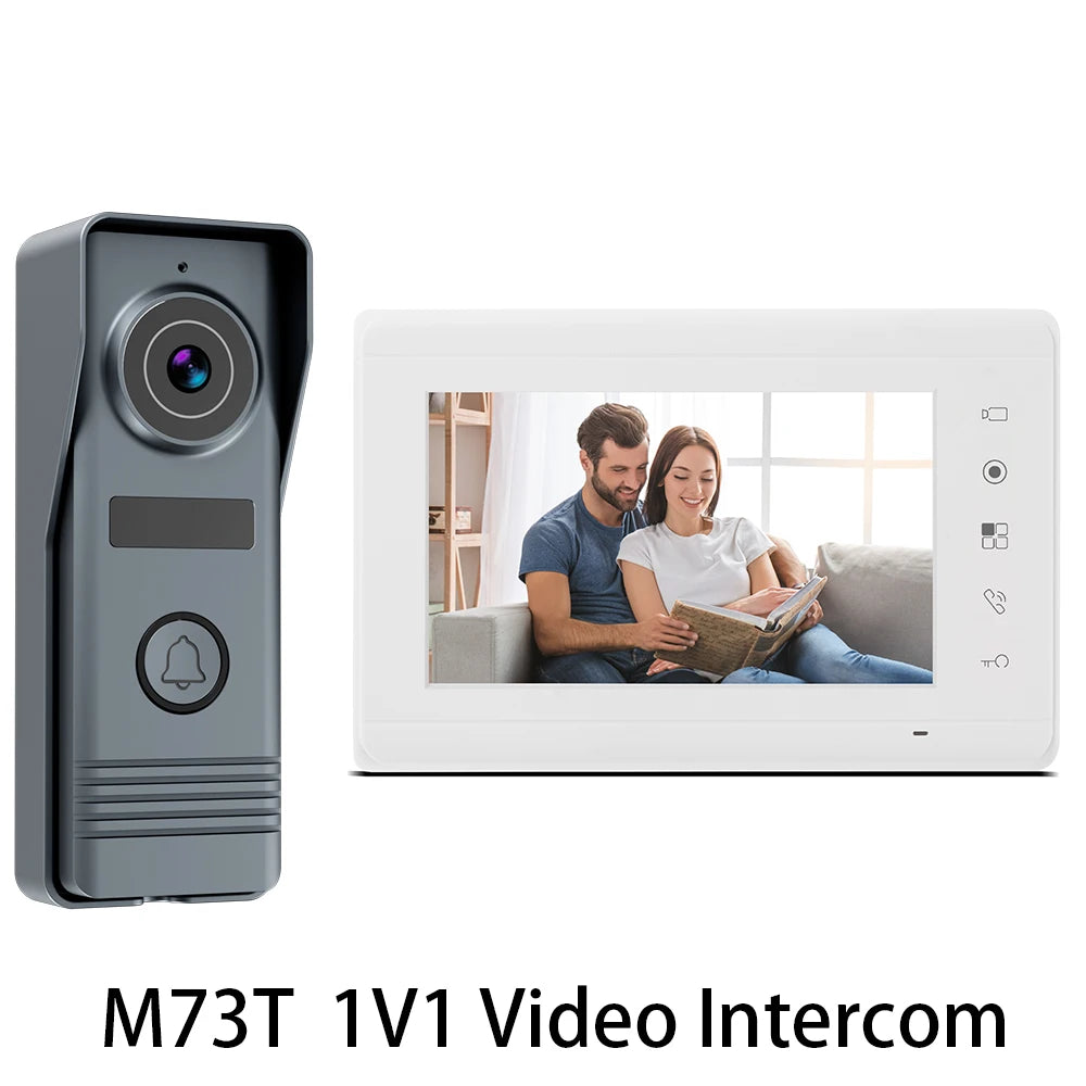 7inch Color Wired Video Intercom System Visual Doorphone Camera Video Doorbell Door Phone Kits for Home IP Villa Apartment M72T Vue M73T 1V1