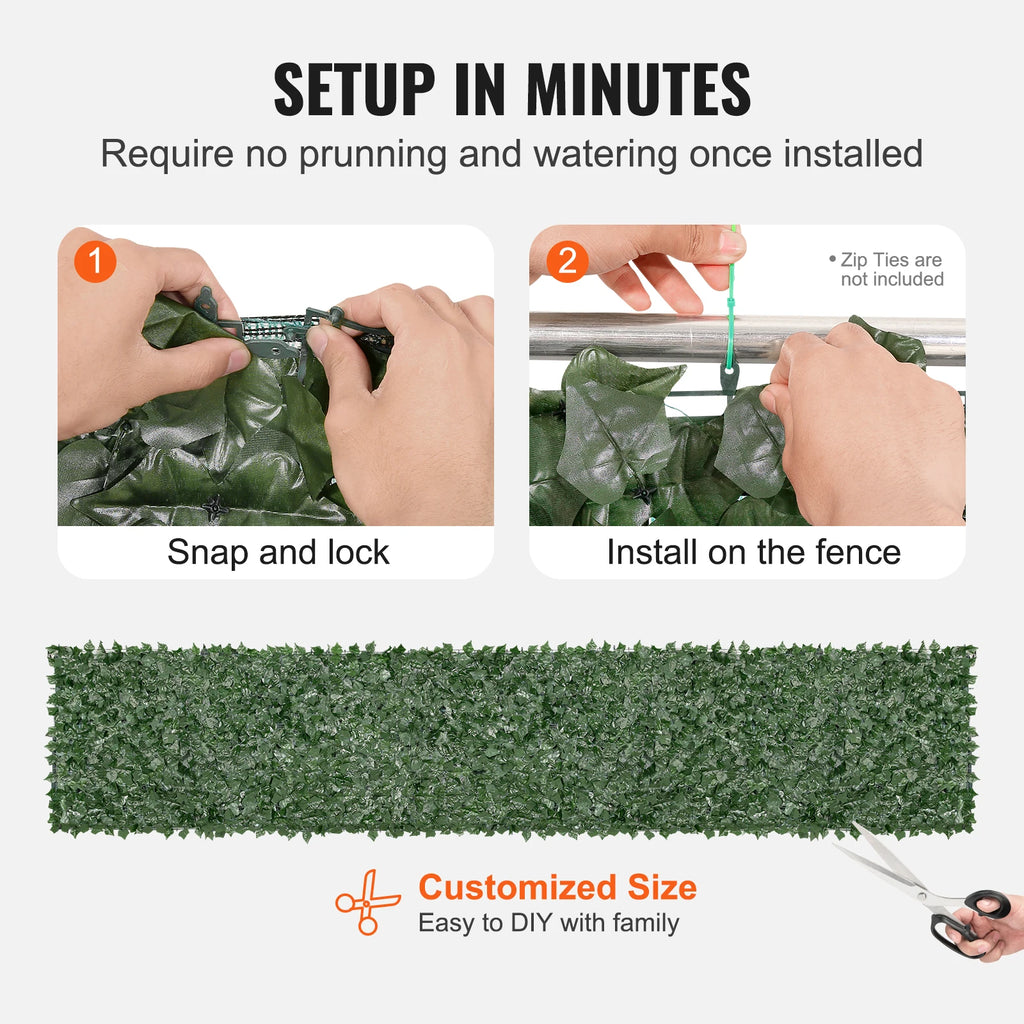 Artificial Ivy Privacy Fence Screen | Faux Hedge Wall Panel Artificial Hedge Screen Vue
