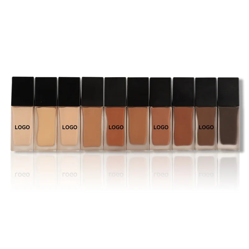 Matte Face Liquid Foundation Full Coverage Concealer Waterproof Face Makeup Base Cream Foundations Custom Logo 10pcs Vue