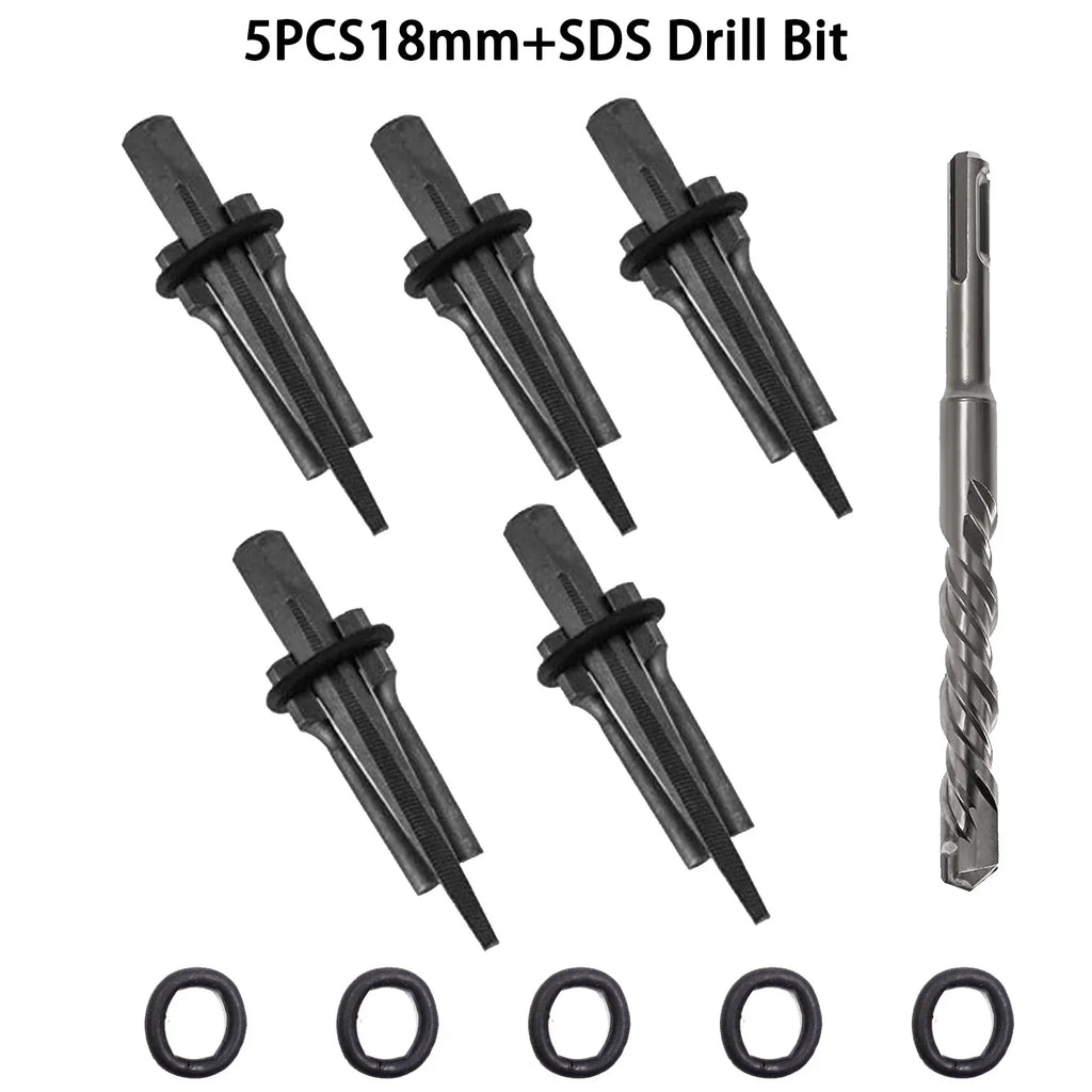 16mm Rock Splitting Wedge & Feather Shim Set + SDS Drill Bit Stone Splitting Tools Vue
