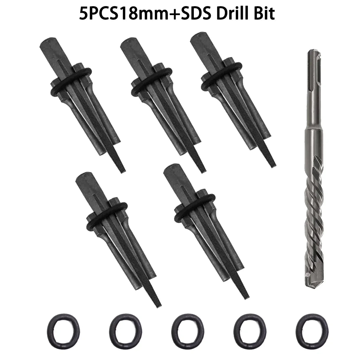 16mm Rock Splitting Wedge & Feather Shim Set + SDS Drill Bit Stone Splitting Tools Vue