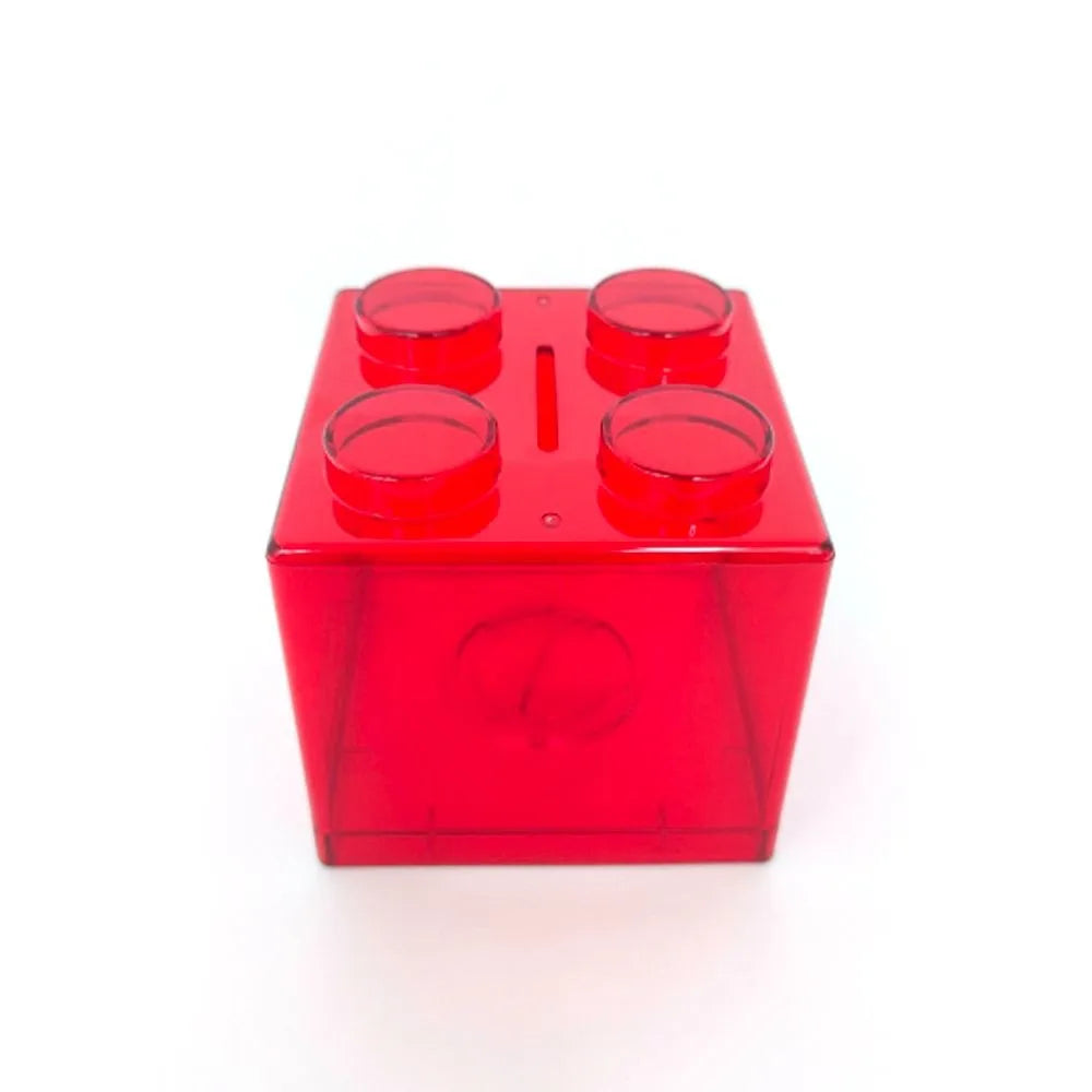 Transparent Funny Change Box Home Decor Piggy Bank Building Block Vue red