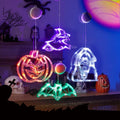 Halloween LED Sucker Lamp Window Hanging Halloween Light Pumpkin Witch Grimace Bat Led Light for Home Party Scary Decoration Vue Witch