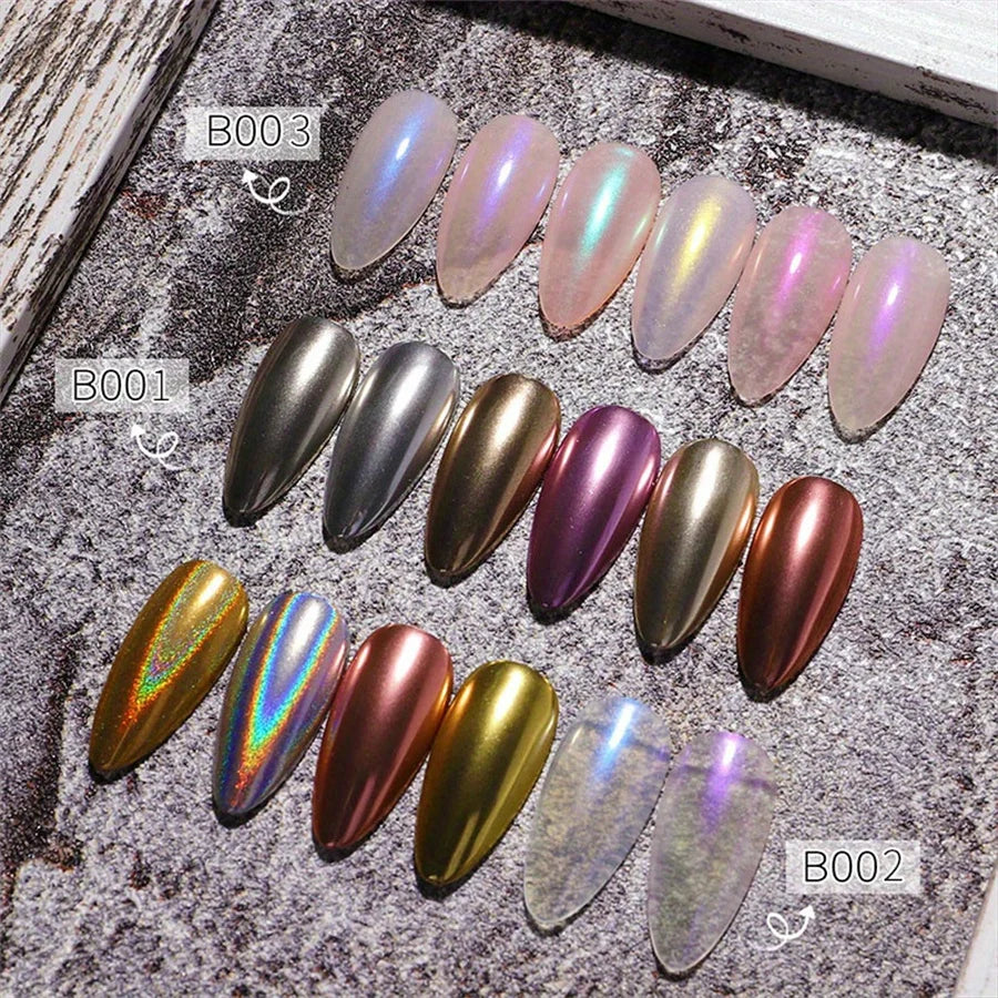 1pc Chrome Nail Powder Nail Art Powder Nail Glitter Mirror Effect Nail Powder Metal Powder for DIY Nail Art Decorations 6 Colors Vue
