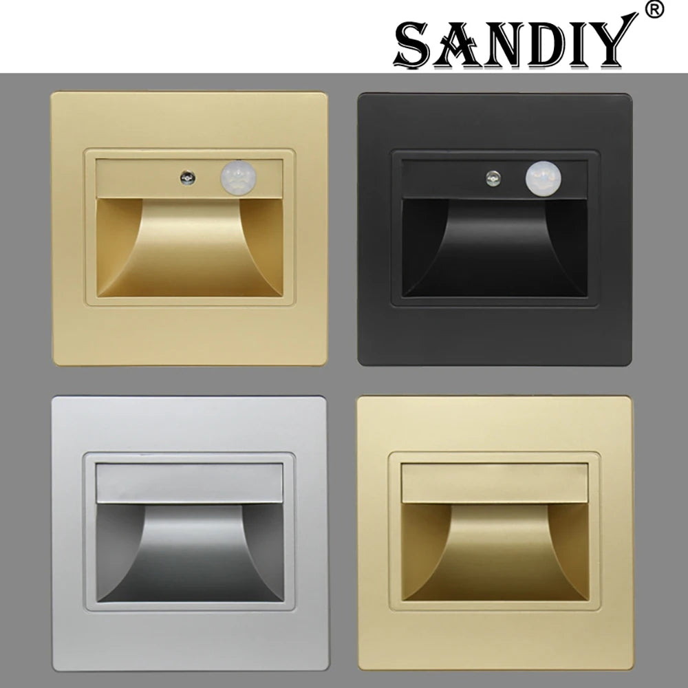 SANDIY Recessed LED Stair Light with Motion Sensor & Voice Control Recessed LED Wall Light Vue