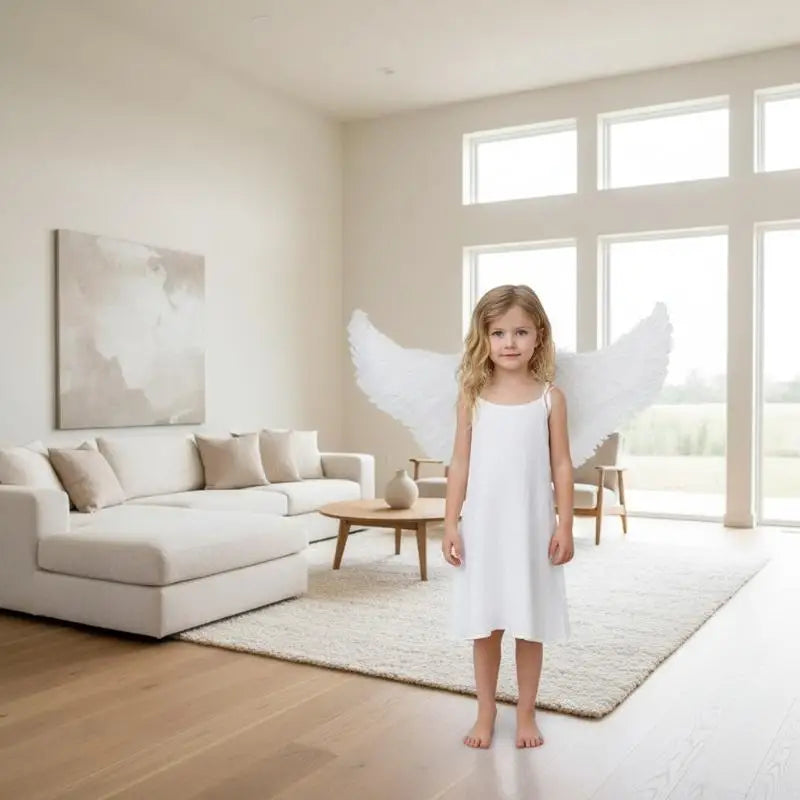 Swallow Shape White Angel Wings Elastic Straps Kids Party Cosplay