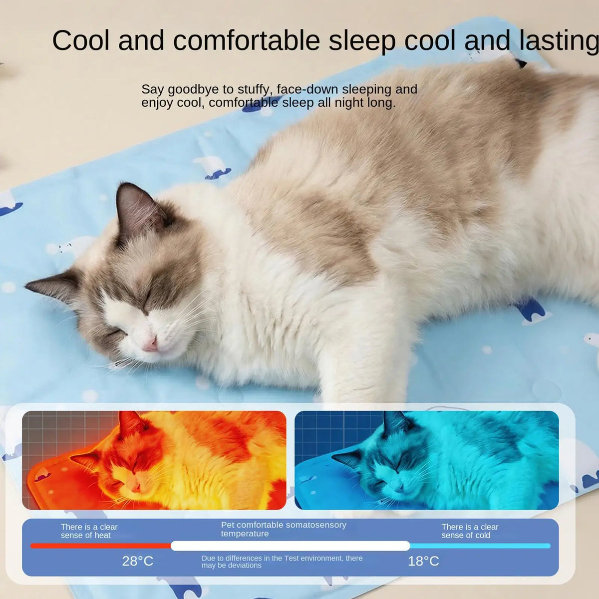 S/M/L Dog Cooling Pad Non-Slip Blanket Animals Beddings Pet Cooling Mat for Dogs for Small Medium Breeds Sleeping Travel Camping Vue