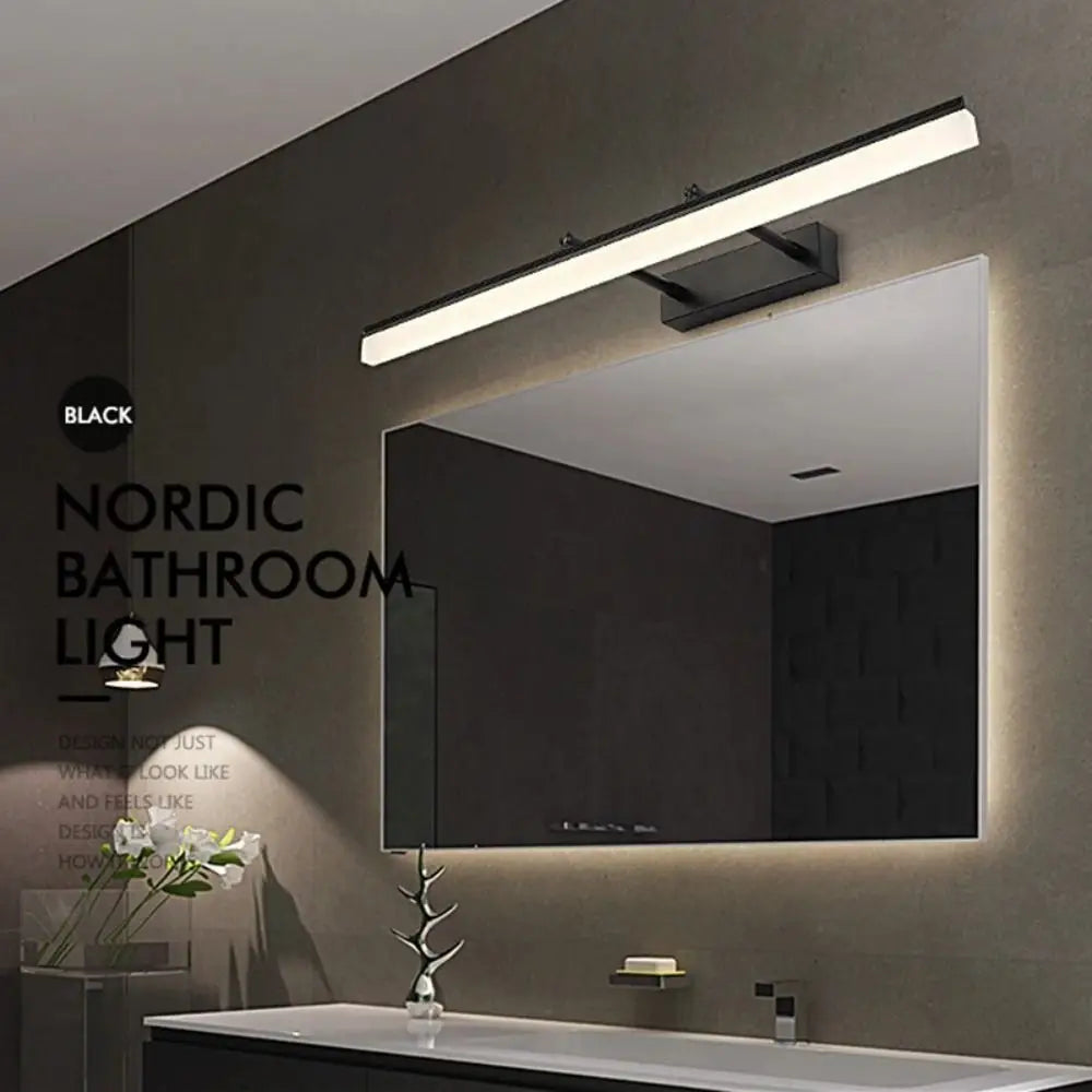 Electroplate 9W 40CM LED Wall Light Retractable No-Drill Makeup Mirror Light Waterproof Anti-fog Bathroom Mirror Lamp Washroom Vue