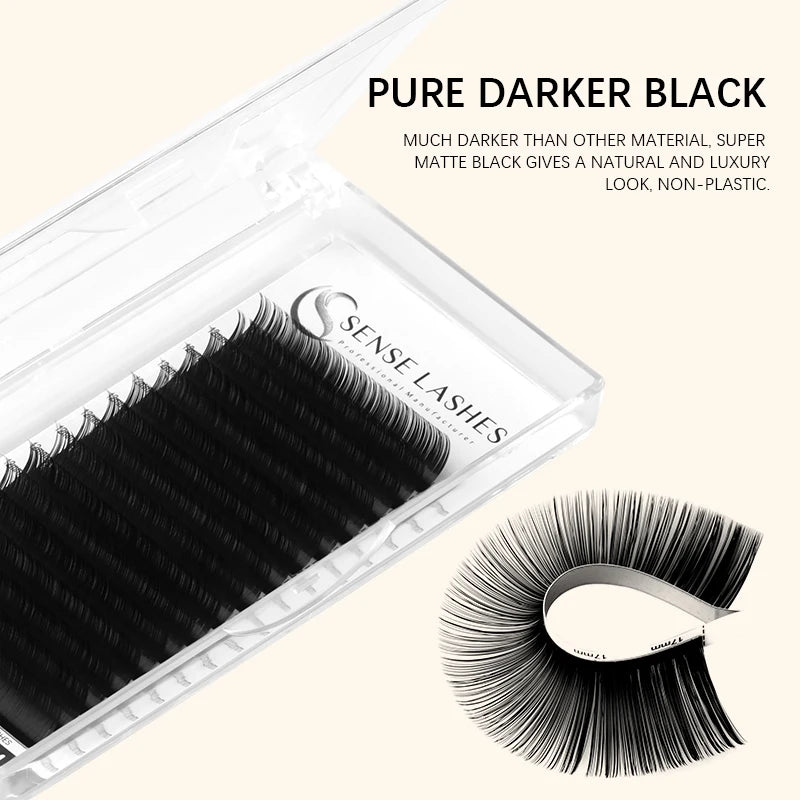 Sense Lashes 16 Rows Individual Lash Extensions – Matte Black Individual Lash Extensions Vue