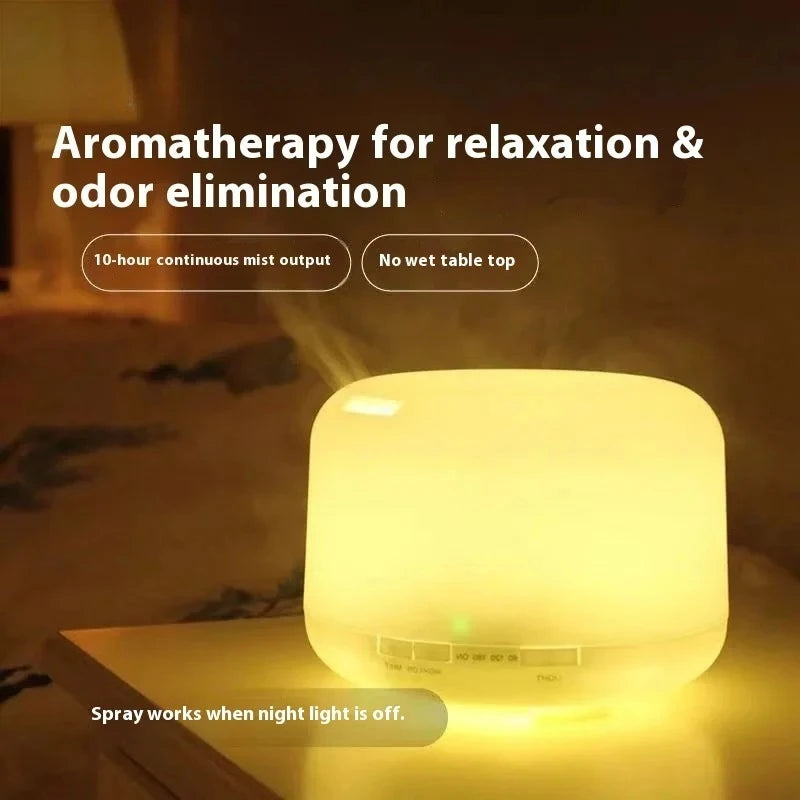 500ML Air Humidifier Essential Oil Diffuser with 7 Color LED Lights Quiet Cool Mist Diffuser for Bedroom Living Room Office Vue
