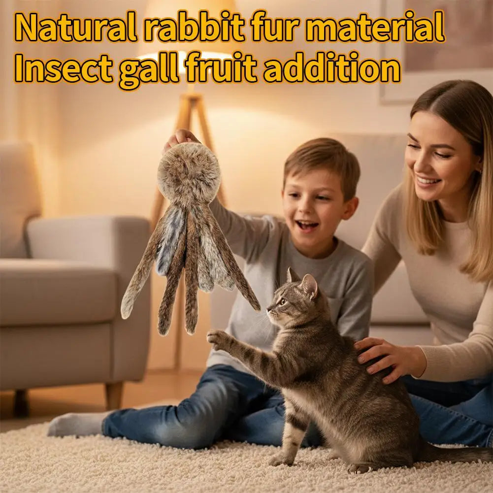 Faux Rabbit Fur Interactive Pet Toys for Cats & Dogs Kitten Hunting Toy Soft Plush Fluffy Cat Kicker Toy Vue