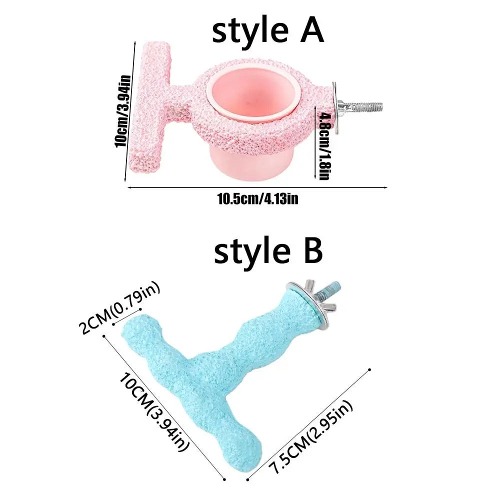 Resin Bird Cage Feeder Non-slip Jumping Platform Paw Grinding Sticks Wear-resistant Parrot Biting Rod Bird Perch Stand for Cage Vue