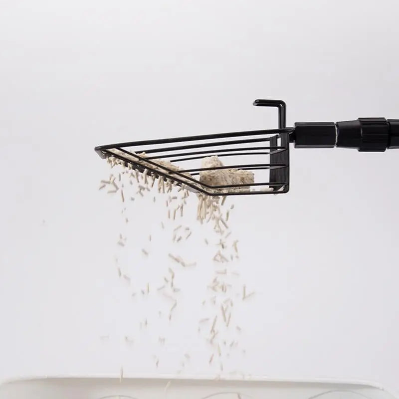 Metal Cat Litter Scoop Retractable Handle Cat Poop Spoon Multiplehole spacing Spoon Chicken Coop Rake Shovel for Separating Poop Vue