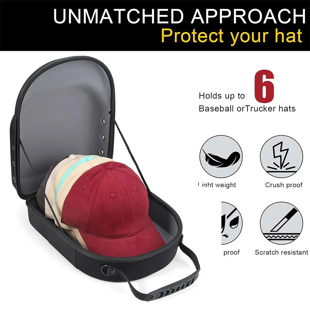 Hard Shell Hat Travel Case – Baseball Cap Carrier Bag Hat Travel Case Vue