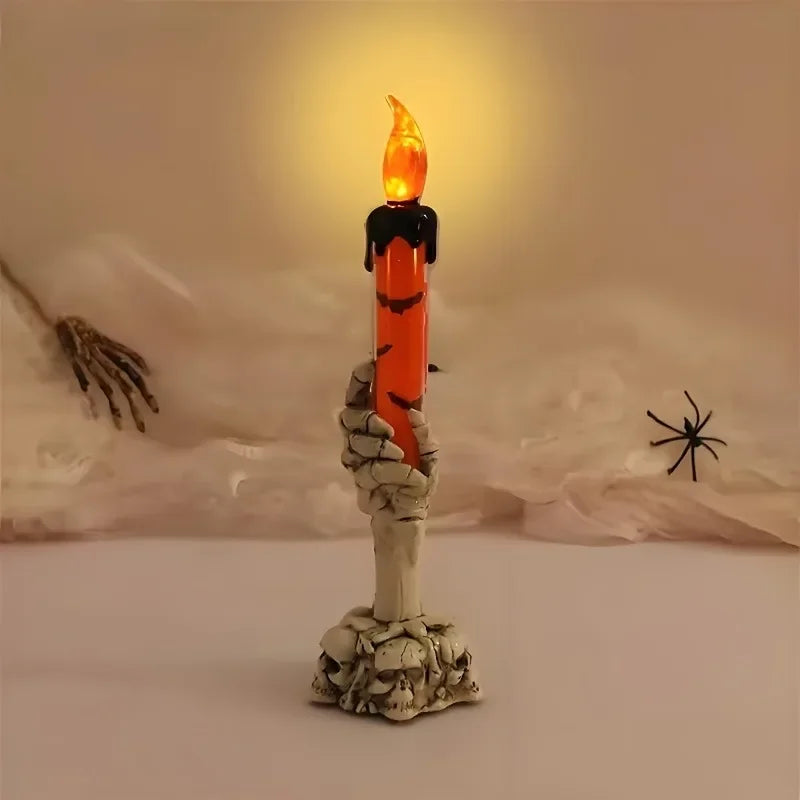 1-10PCS Creepy Skeleton Hand Candle Lamp Halloween Decor Prop Glow Light for Haunted House Party Table Ghost Festival Vue