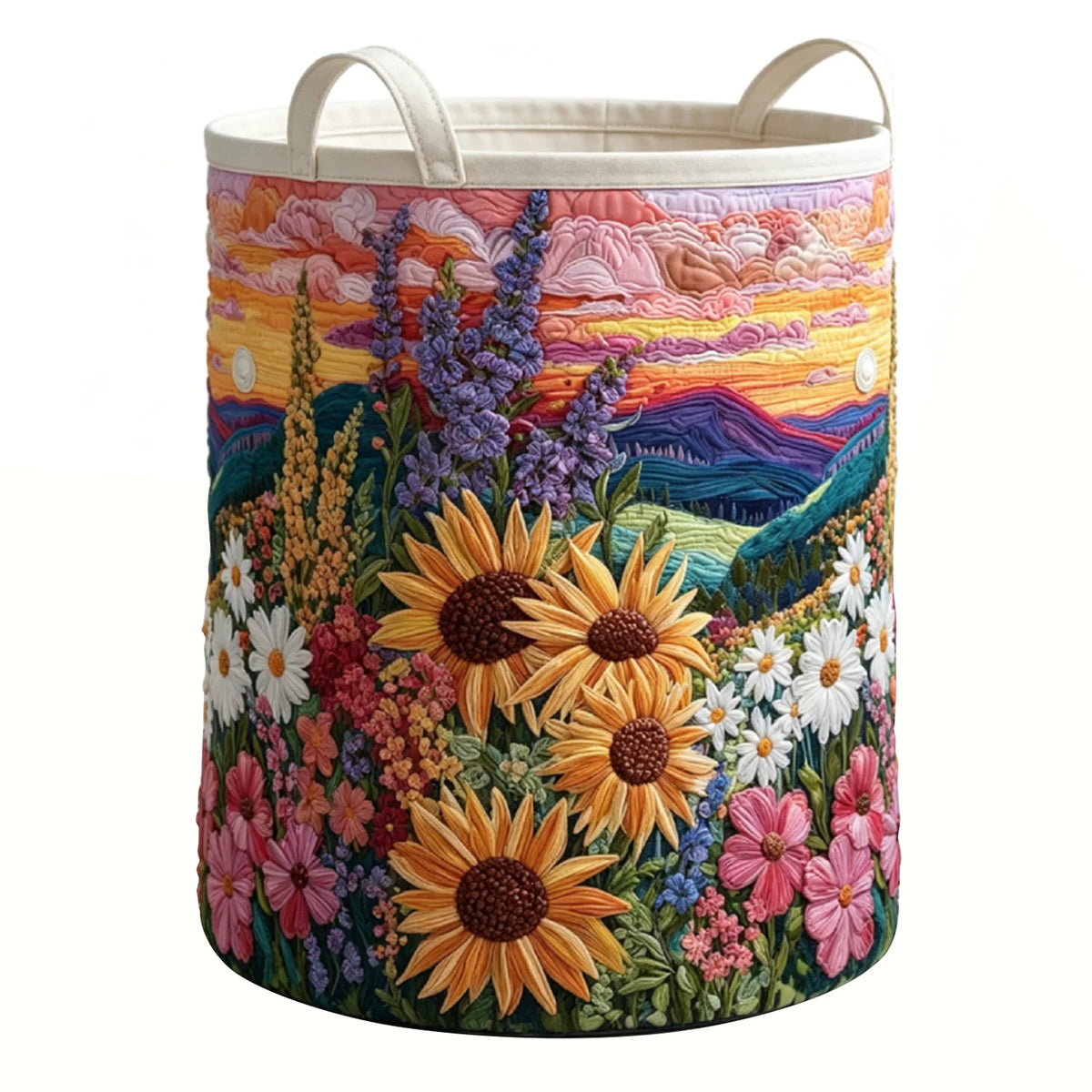 Foldable Boho Floral Laundry Hamper Basket – Large Round Storage Laundry Hamper Basket Vue L China Mainland