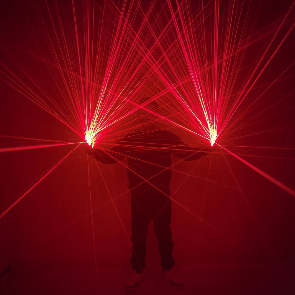 Sky Star Red Laser Gloves for Stage Performance LED Luminous Costumes Disco Ballroom Atmosphere Light Show Laser Light Vue