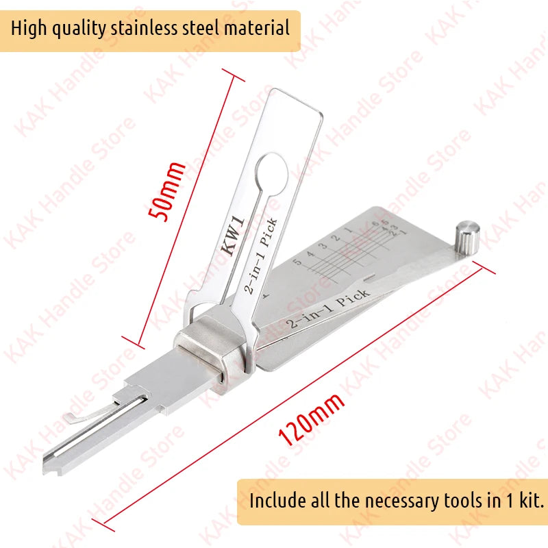 KAK Stainless Steel Precision Tool 2 In 1 Key Decoder Hook & Pick Set O-ring Pickup Hand Tool Kit Maintenance Repair Tool Set Vue