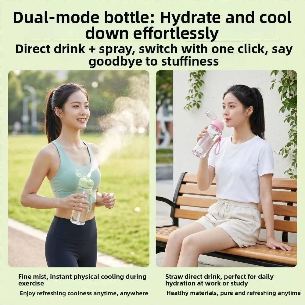 600 ML Sports Spray Water Bottle Heat Resistant Drinkware Drinking Straw Cup Leak Proof Reusable Plastic Water Bottle Fitness Vue