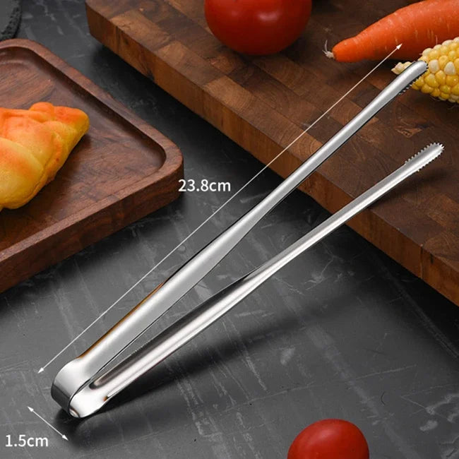 Grill Tongs Food Stainless Steel Clip BBQ Steak Clip Bread Tong Cooking Utensils Party Non-Slip Kitchen Gadgets Accessories Vue M