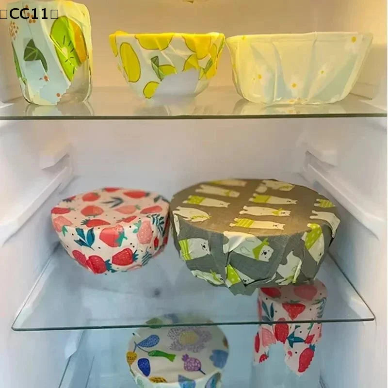 〔CC11〕Beeswax Food Wrap Eco Friendly Wrap Replacement Organic Natural Bees Wax Reusable Mixed Pattern Beeswax Wraps Bowl Cover Vue