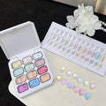 12 Color Nail Polish Highlighter Gel, Salon Nail Art Design Gel, High Saturation Glossy Finish, Perfect for Nail Art Vue 01