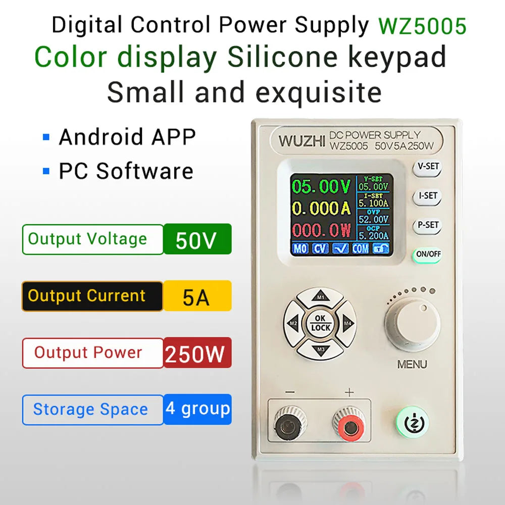 WZ5005 DC DC Buck Converter Power Module CC CV 250W Adjustable Regulation Laboratory Variable LCD Display Power Supply Vue
