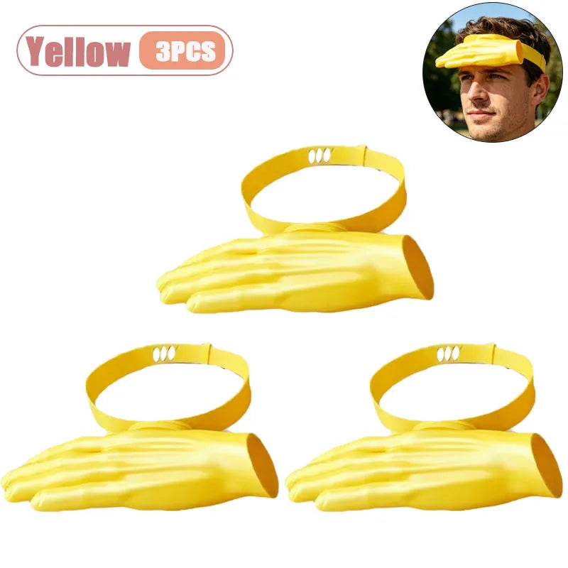 1-5PCS Funny Small Hand Size Sun Hat Novelty Mini Cap for Outdoor Beach Party UV Protection Summer Costume Accessory Vue Yellow-3PCS