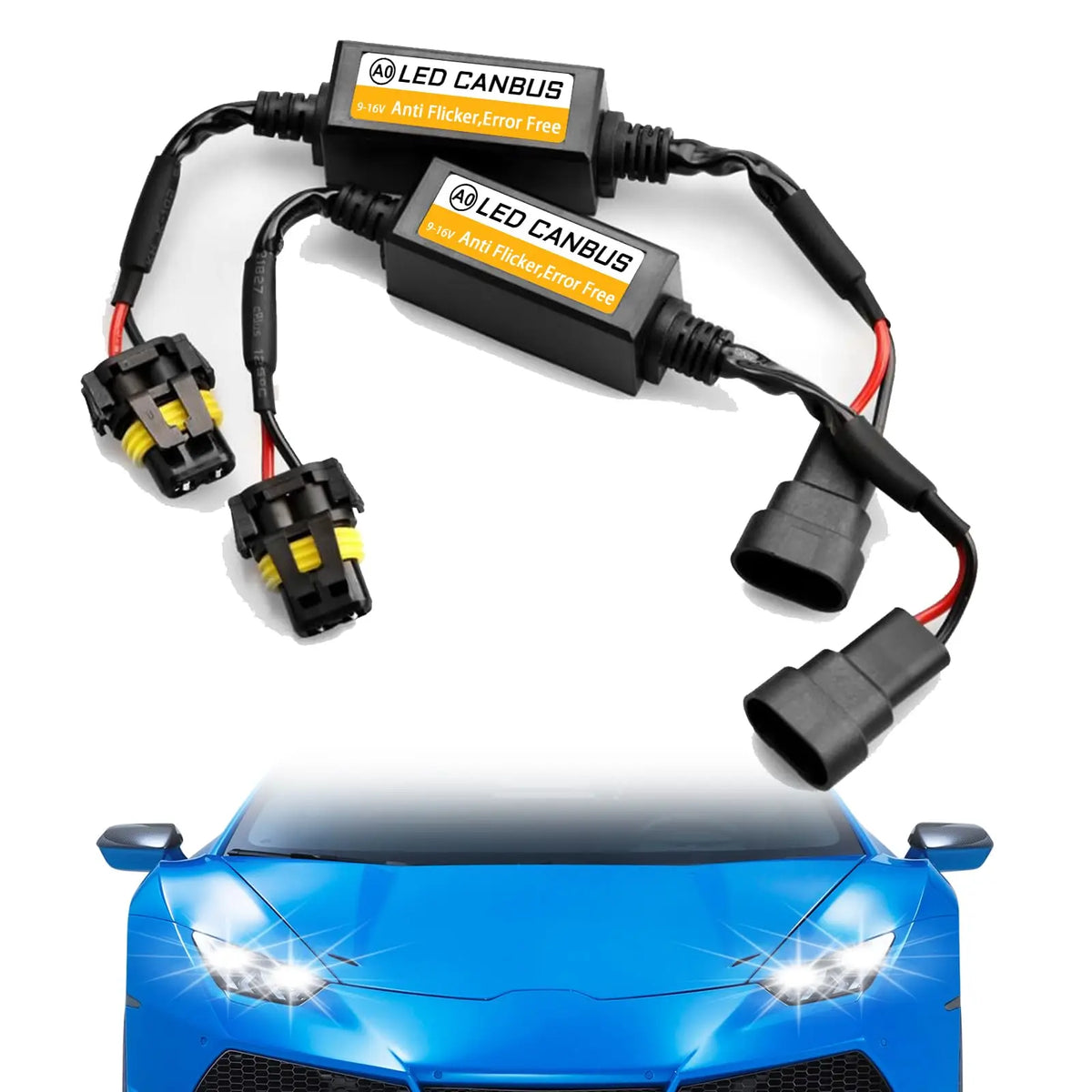 2pcs H4/H7/H8/H11 9005/9006/9012 Automotive Car LED Headlight Decoder LED Filter and Error Canceler (Anti-Flicker) Vue