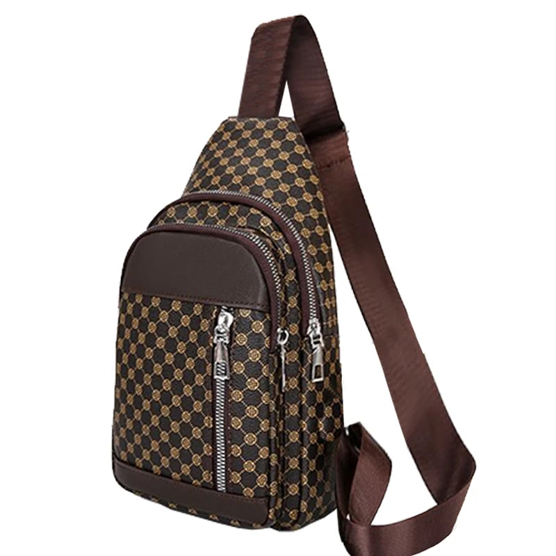 Neutral Functional Chest Bag Women Men Patchwork Dot Design Suitable