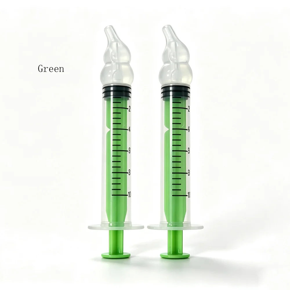 vvocci Cartoon Baby Oral Suction Nasal Aspirator 10ml Syringe-style Baby Nasal Irrigator Baby Snot Cleaner Vue 2pcs 10ml Green