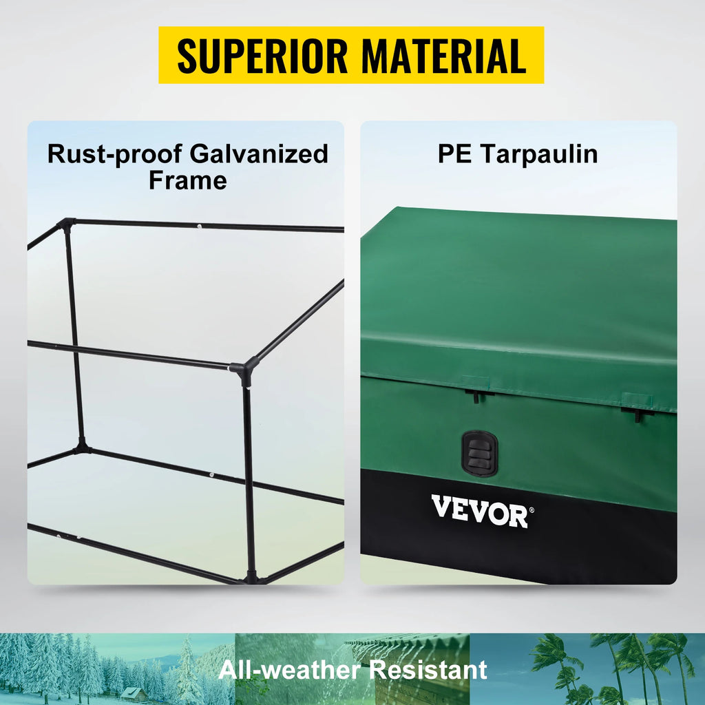 SucceBuy Outdoor Storage Box 100/150/230 Gal Waterproof Deck Outdoor Deck Storage Box Vue