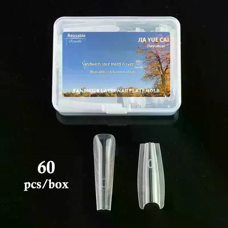Nail Extensions Dual Forms 60Pcs Almond Round Shape Suitable for Creating Beautiful Nail Art at Home Vue