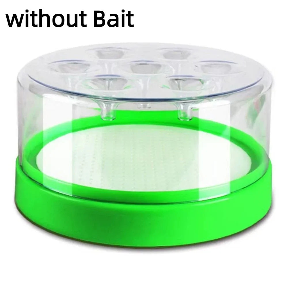 7 Holes Automatic Fly Trap Safe Non-Toxic Plastic Fly Trap Box Durable Reusable Indoor Fly Repellent Garden Pest Trap Device Vue Green