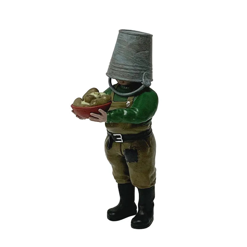 12cm Game Reanimal Character Figurine Iron Bucket Model Toy Collectible Figure Display Model Toy Gift Vue