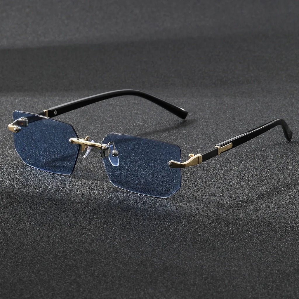 Rimless Rectangle Sunglasses UV400 Mirror Lenses | Unisex Fashion Sunglasses Vue
