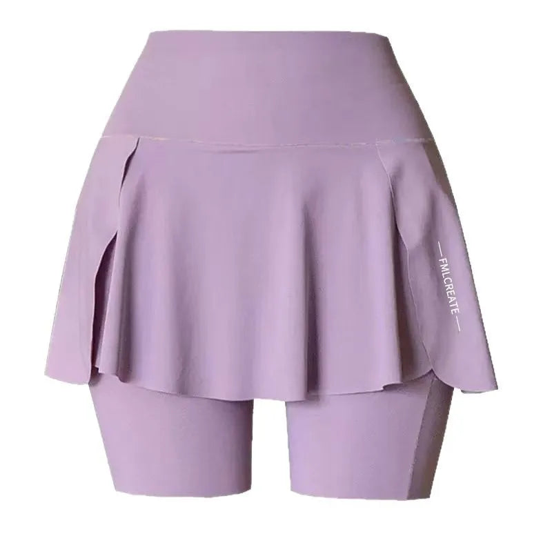 Fake Two Piece Skirt Leggings Yoga Tennis Shorts with Pockets 3 Lengt Bike Shorts for Women Running Gym Outdoor Vue