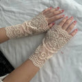 Embroidered Lace Detachable Fake Sleeves Hollow Out Mesh Cuff Sun