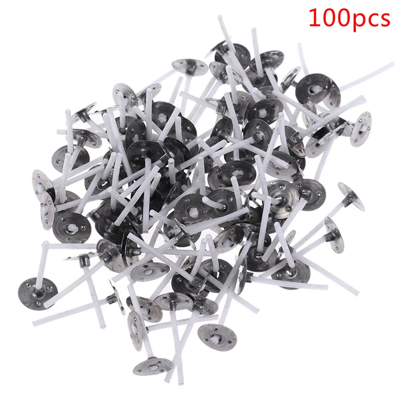 100Pcs Candles Mold Wick Tabs Eco-Friendly Candle Sustainer Making Pure Cotton Vue one size