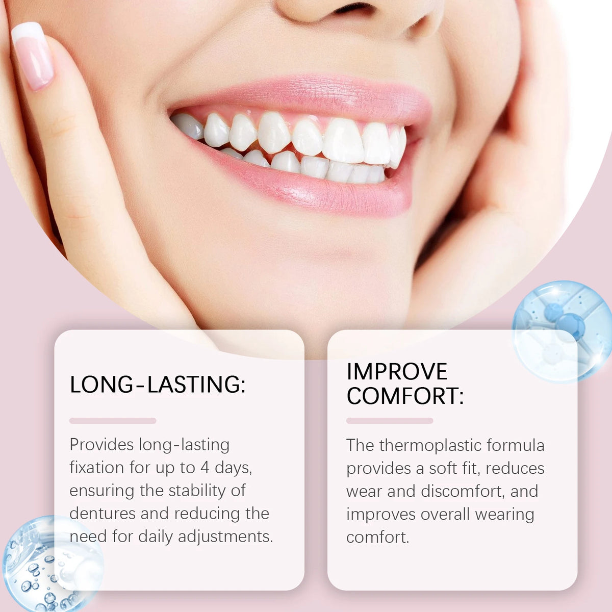 Thermoplastic Denture Adhesive Long-lasting Denture Fixing Adhesive Improve Comfort Denture Care Products Odontologia Vue