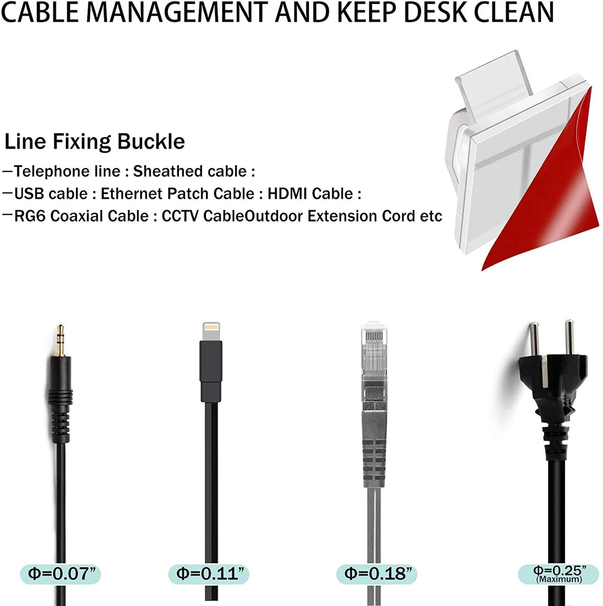50PCS Cable Organizer Clips Cable Management Wire Manager Cord Holder USB Charging Data Line Bobbin Winder Wall Mounted Hook Vue