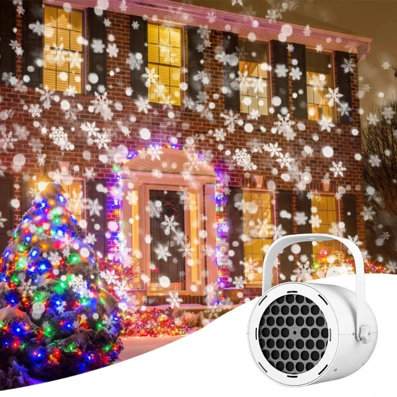 16 Christmas Halloween Projection Snowflake Lights LED Holiday Decoration Christmas Party Home Atmosphere Gifts Vue snowflake Black