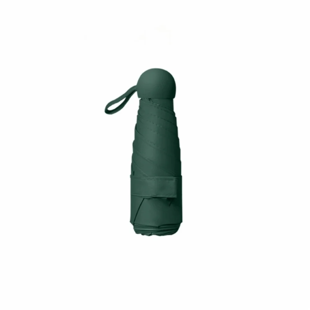 UV Protection Mini Sun Umbrella Manual Open Protable Capsule Ultra Vue Dark Green 8K Iron