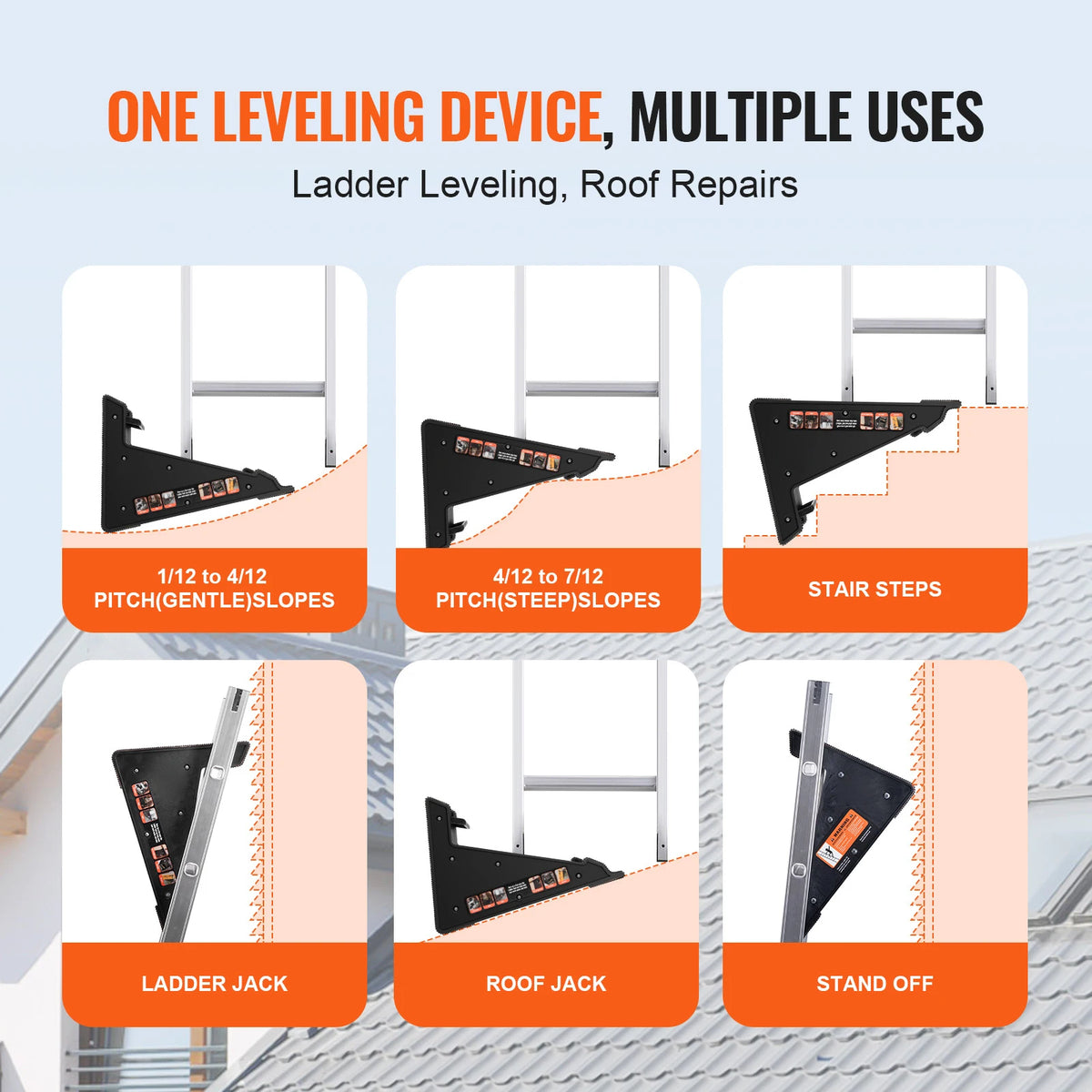 Ladder Leveler 380 lbs – Stair & Slope Stabilizer | PP Tool Ladder Leveling Tool Vue