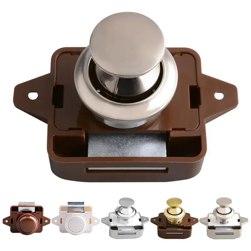 26mm RV Car Push Lock Push Button Latch Catch Keyless Door for RV Caravan Motorhome Furniture Hardware Boat Yacht Home Cabinet Vue