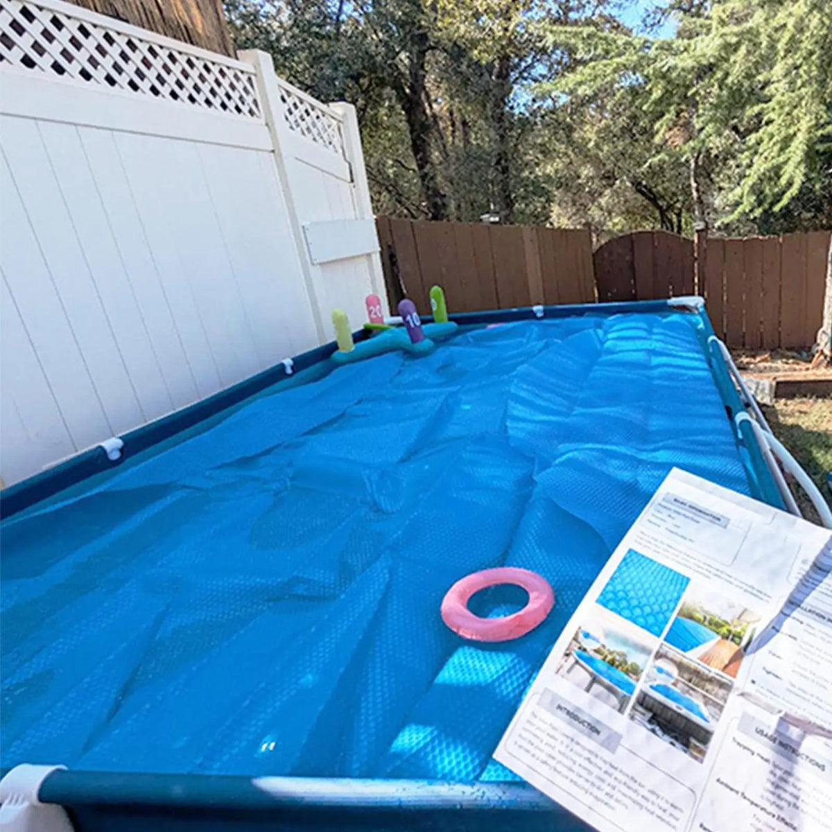 6FT Pool Cover Round On Ground Underground Insulation Blanket Pool Solar Blanket For Swimming Patio Lawn Winter Summer Spa Cover Vue