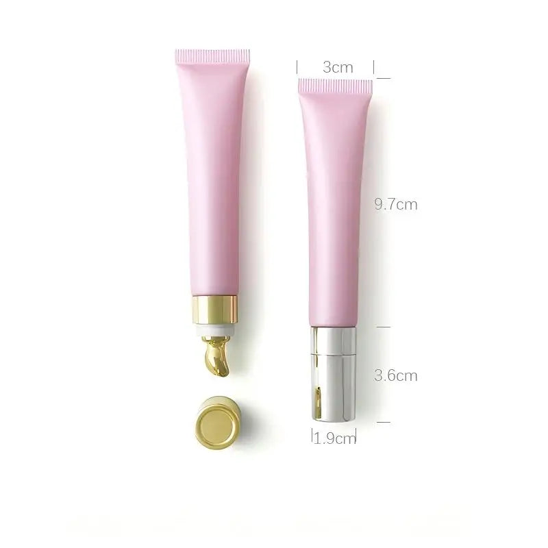 Lip gloss Tubes Empty Cosmetic Container Pink Luxury Bottle Soft Rotary Switch Plastic PE Squeezable Tube Zinc Alloy Head 50pcs Vue
