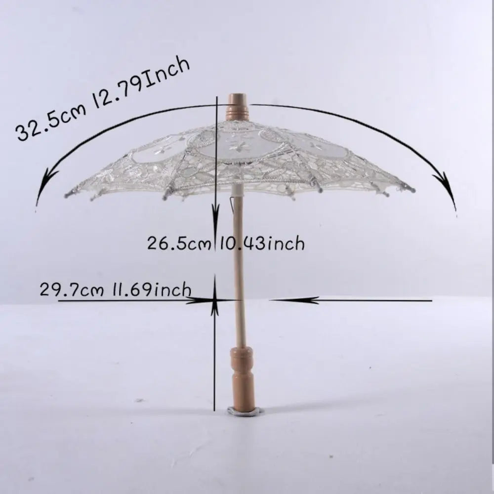 26 Length Embroidery Lace Parasol Umbrella Wedding Decoration Photo