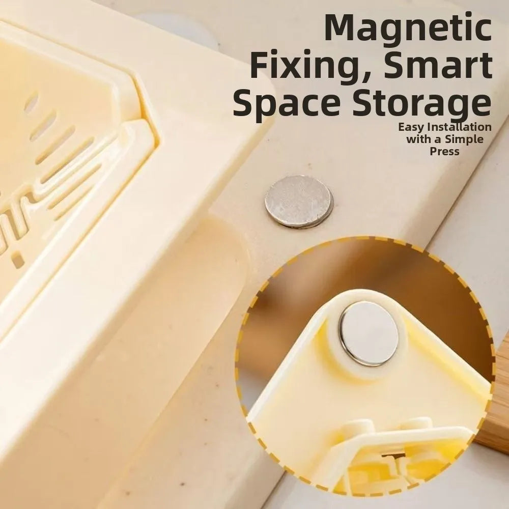 Durable Magnetic Sink Drain Basket Triangle Multifunctional Food