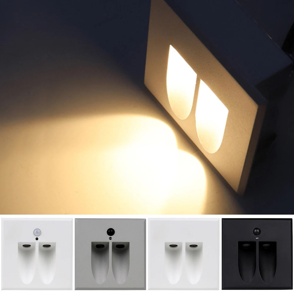 SANDIY Motion Sensor LED Step Wall Light – Waterproof Outdoor LED Step Wall Light Vue